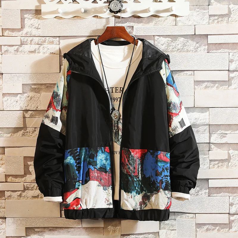 #2923 Spring Doodle Letter Embroidered Baseball Coat Men Black Plus Size 5XL Streetwear Jackets Zipper Windbreaker Japan Style #2923 Spring Doodle Letter Embroidered Baseball Coat Men Black Plus Size 5XL Streetwear Jackets Zipper Windbreaker Japan Style