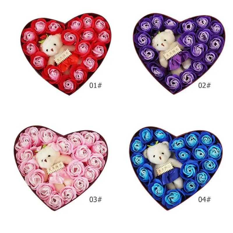 

18pcs Rose Flower Scented Soap Beautifu Heart Petal Perfumed Soap Scented Wedding Valentine Day Gift Roses Flower Bath Body Soap