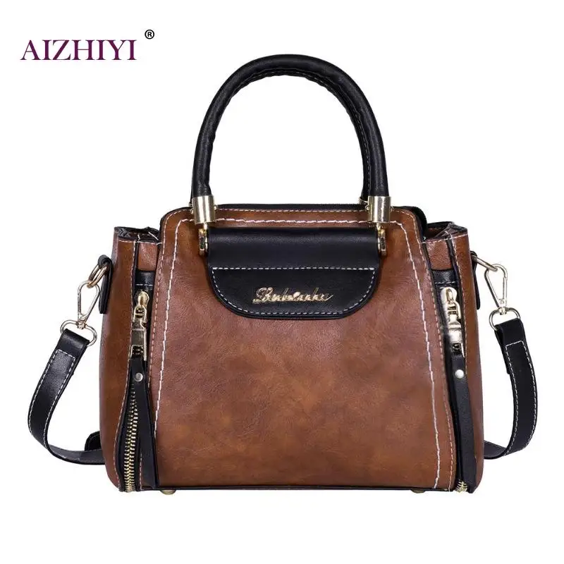 الإناث خمر عارضة الكتف Crossbody حقائب النساء ريترو جلدية رسول أعلى-حقائب بيد 2019 جديد Bolso موهير