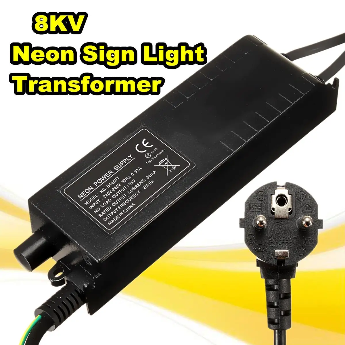 

8KV 220V 30mA Neon Sign Transformer Power Supply + Dimmer Neon Adjust Ballast