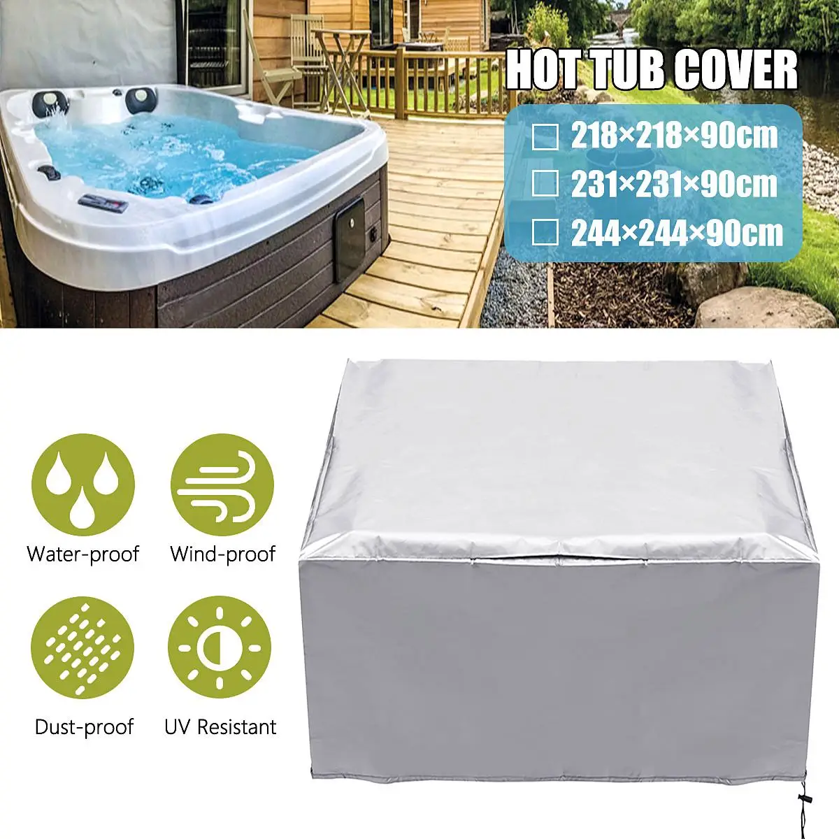 Hot Tub Cover Cap Anti uv Dust proof Heat resistant Swim Spa Cover Bag Hot Tub Weather Covers