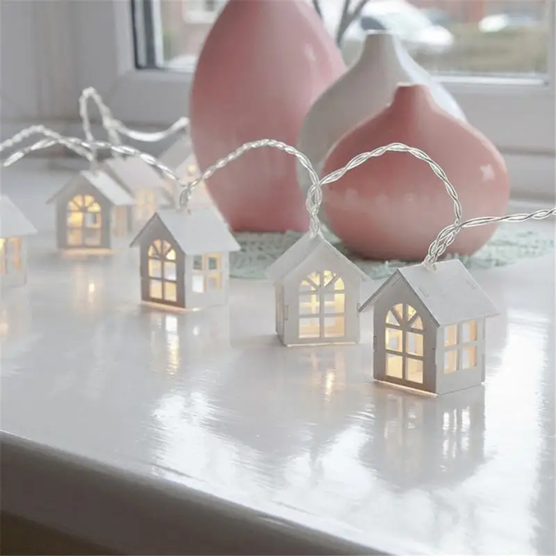 

LED NevoIty Wood House LED 2m 10 LED Party Decoration String Lights Wedding Party Chrsitmas String Light-up Toys DIY