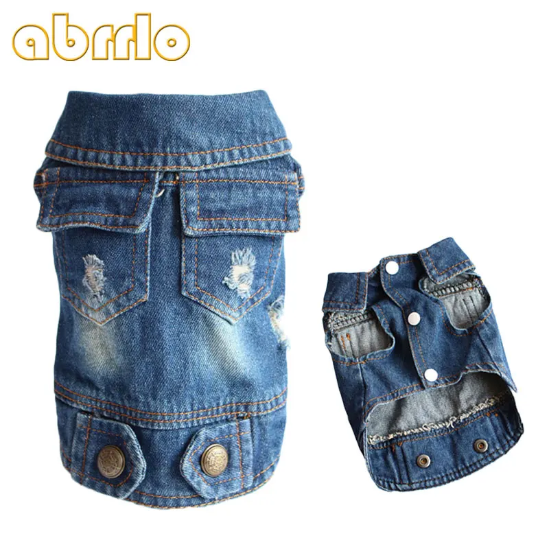 

Abrrlo Dogs Pets Clothing Spring Summer Denim Cool Cave Dog Coat Small Dog Clothes For Chihuahua French Bulldog PomeranianS-XXL