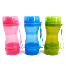 Бутылка для воды для собак 2 в 1 Портативный домашние питьевой распределитель чашки Еда контейнер для Отдых Путешествия для маленьких собак поилка для домашних животных