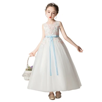 

graduation party gown age for 6 - 16 yrs teenage girl summer vintage christmas dress kids frocks white lace flower girls dresses
