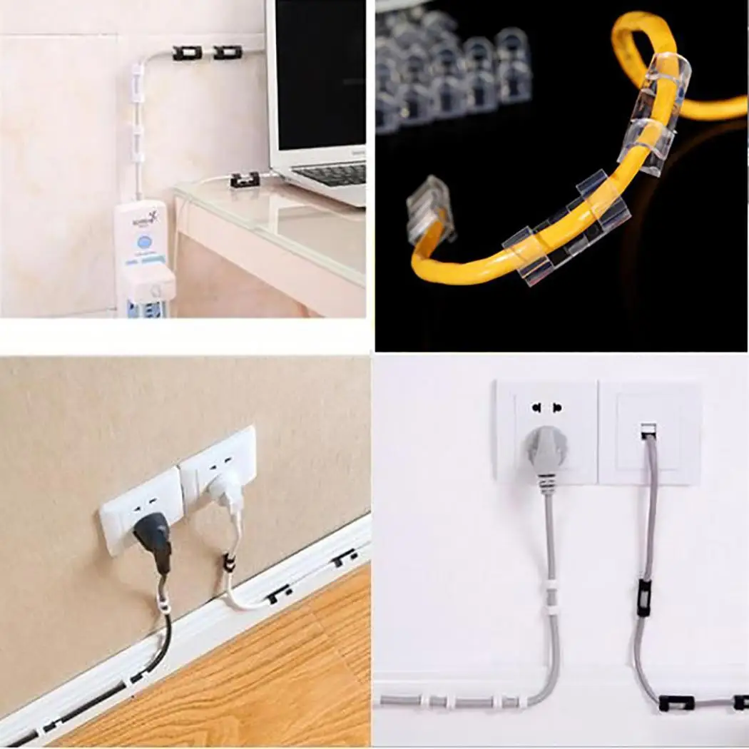 

Convenient Self-adhesive Wire Organizer Fixed Clamp Computer Data Cable 41g Storage Finisher Practical Home Clamps Modern Tools