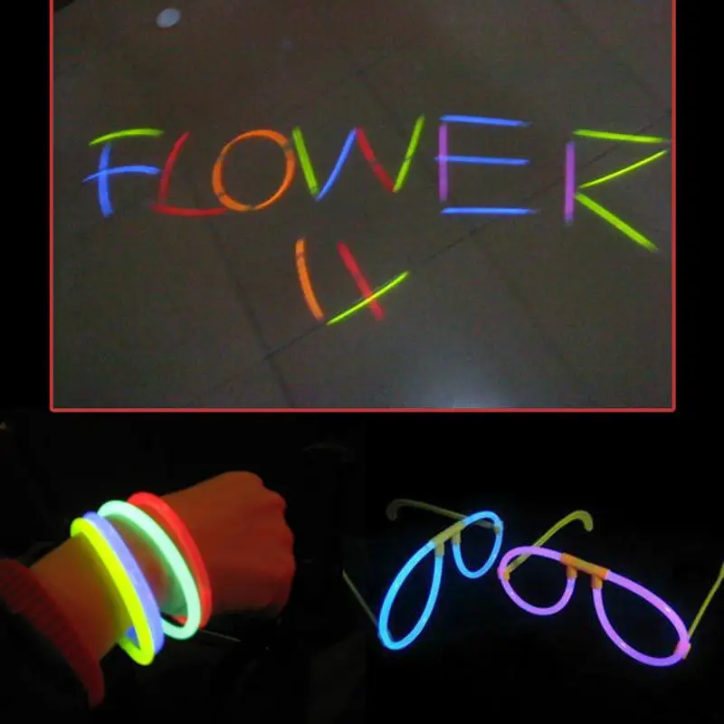 

100Pcs Fluorescence Light Glow Sticks Necklace Bracelets Birthday Christmas Party Event Festival Concert Supplies Luminous Prop