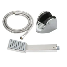 Bifi-Квадратная ручная душевая головка+ держатель+ 1,5 м шланг из нержавеющей стали высокого давления ванная, насадка для душа набор распылительной головки