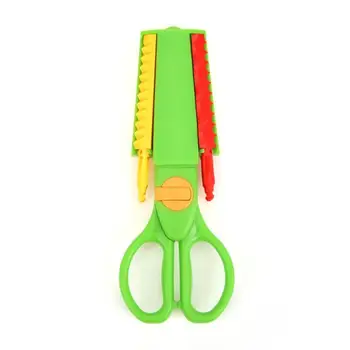 

Children DIY Scrapbooking Photo Album Plastic Scissors Paper Lace Diary Decoration with 9 Patterns for Paper Lace Diary Safety