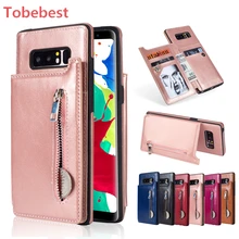 

Zipper Phone Cases For Samsung Galaxy Note 8 Fashion Rose Gold Multi Card Holders Leather Wallet Case Cover for Samsung Note 8