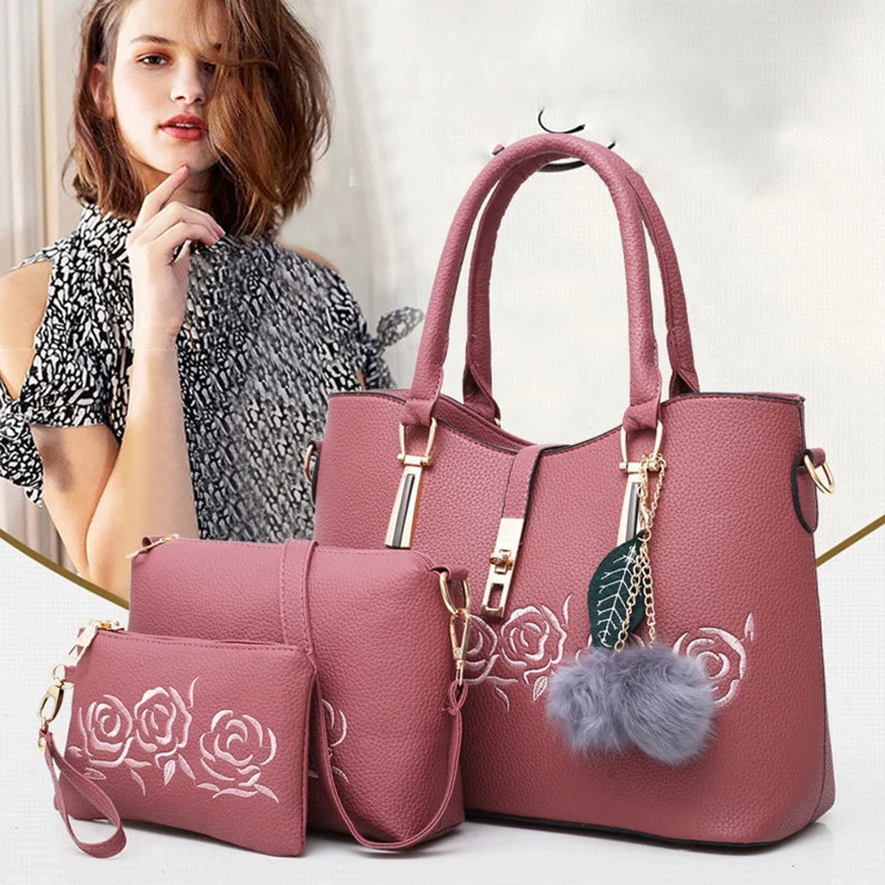 

3pcs Leather Bags Handbags Women Famous Shoulder Bag Female Casual Tote Women Messenger Bag Set
