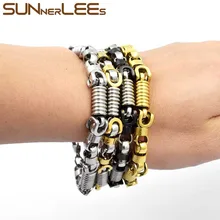 SUNNERLEES модные ювелирные изделия браслет из нержавеющей стали 8 мм Геометрическая Византийская цепочка серебро черное золото для мужчин женщин SC57 B