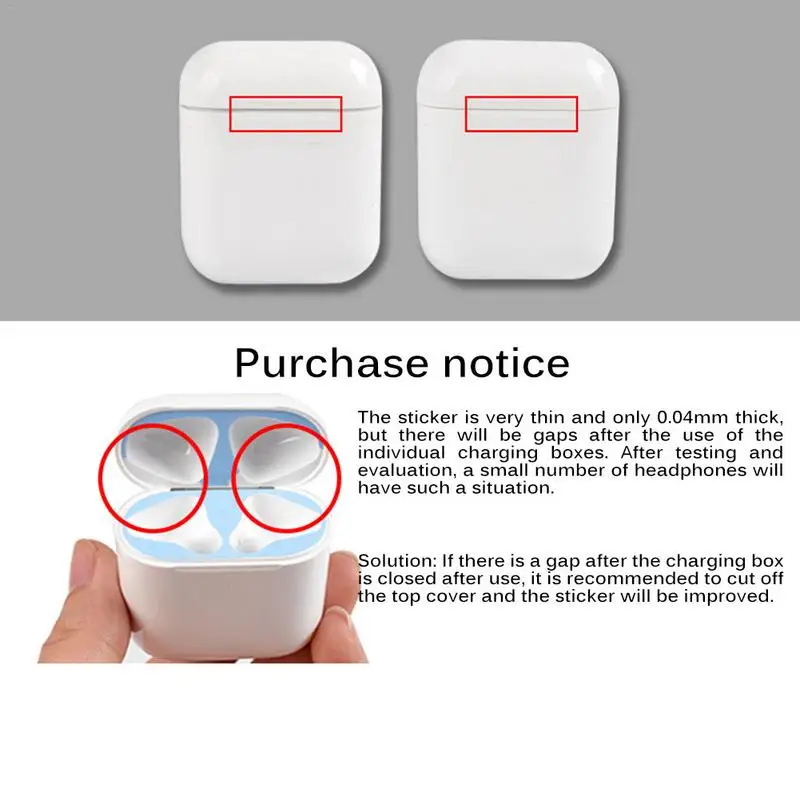 Беспроводные Bluetooth Стикеры для гарнитуры пленка Apple AirPods Пылезащитная внутри