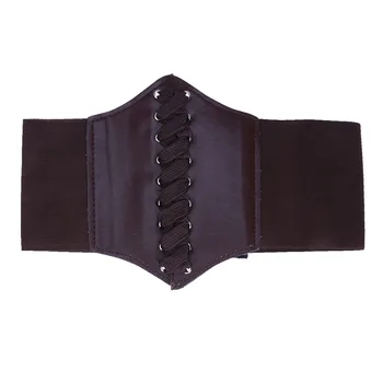 

Woman Waistband Elastic Stretchy High Waist Cinch Belt Waistband Wide Belt with Dresses Wide Band for Lady 60-80CM (Brown)