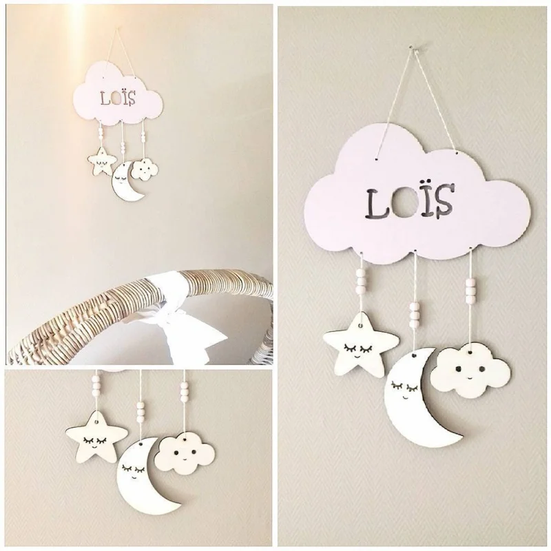 

Nordic Style Kids Decoration Ornaments Eyelashes Moon Stars Design Photography Props Children's Room Hanging Decoration