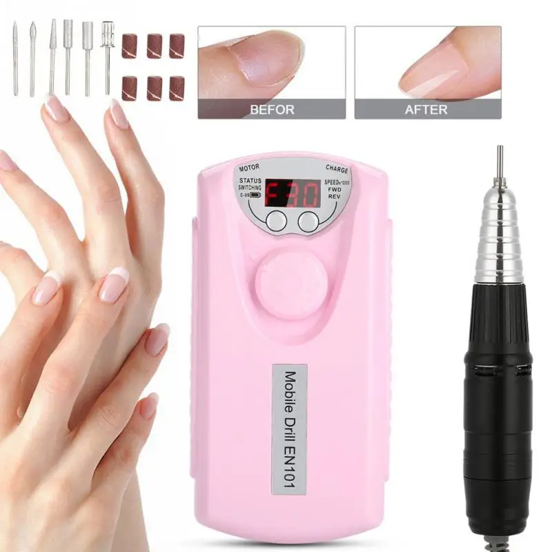

30000RPM Nail Drill Tools Electric Portable Rechargeable Polisher Nail Drill Bits Pedicure Manicure Files Nail Drill Grinder