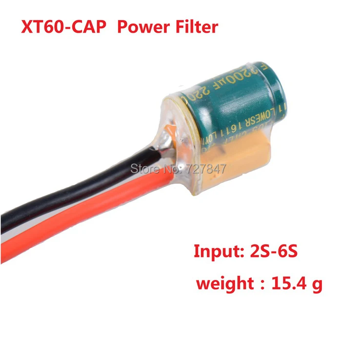 XT60 CAP фильтр питания силиконовый провод 2S 6S Lipo 2200 мкФ 25V управление полетом