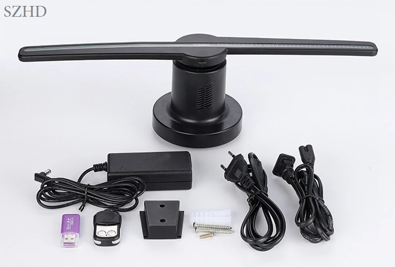 2019 новейший 384 pcs leds Модернизированный wifi приложение 42cm 3d Голограмма вентилятор led