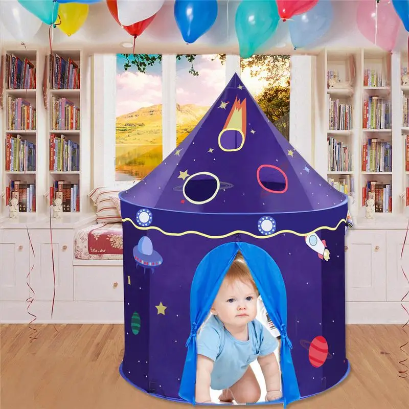 

Toy Tents Adorable Castle Playhouse Space Theme Foldable Little Prince And Princess Tent Sturdy Game House For Children Gift Toy