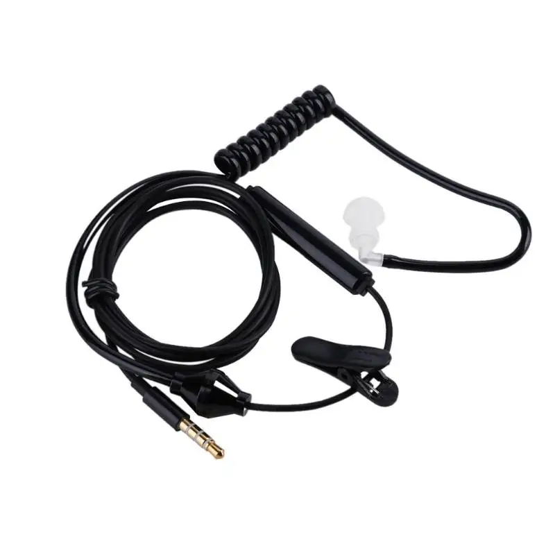 

Black 3.5mm Air Tube Headset Anti-radiation Stereo Earphone Covert Acoustic Tube Earpiece for iPhone smartphone