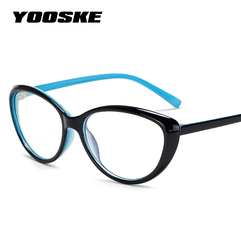 YOOSKE, Ретро стиль, кошачий глаз, оправа для очков, для женщин, овальная, прозрачная оправа для очков, для мужчин, прозрачные линзы, для очков, для женщин, модные очки