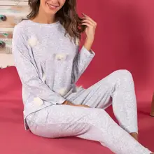 Siyah inci женский пижамный комплект с рисунком