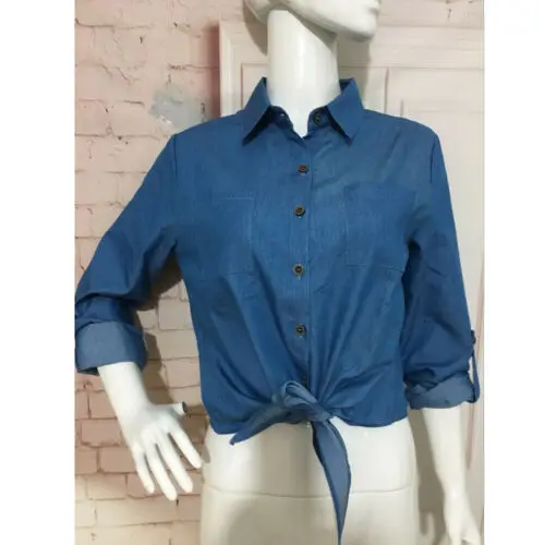 2019 Women?s Summer Leisure Button Loose Long Sleeve Tops Ladies Blouse Casual Belt Daily Tops Femme Shirts