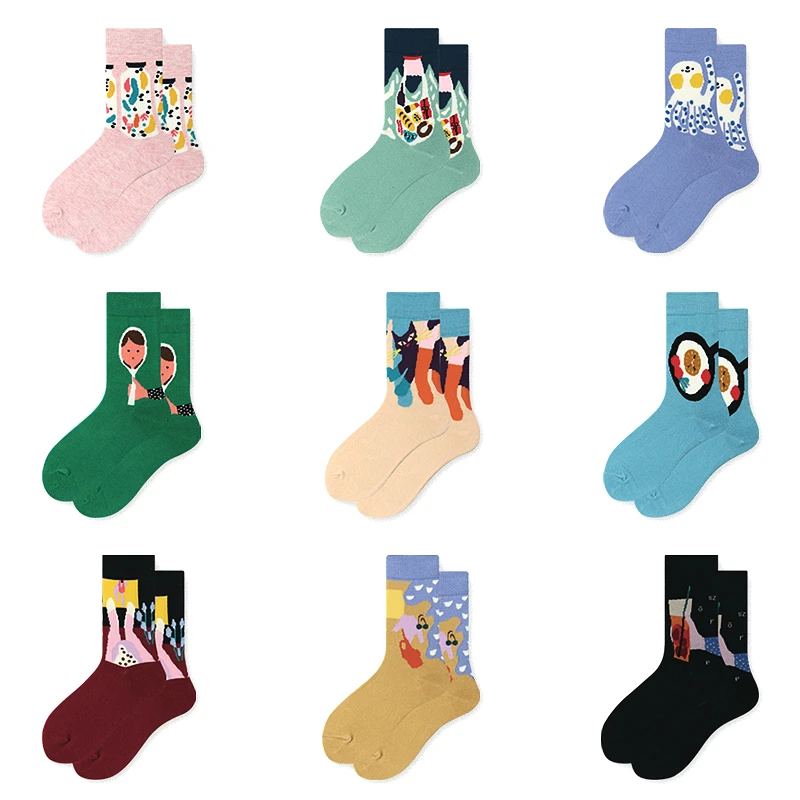

PEONFLY Happy Cartoon Warm Funny Socks Women Japanese Octopus Cat Creative Meias Cute Women Socks Kawaii Skarpetki Sokken