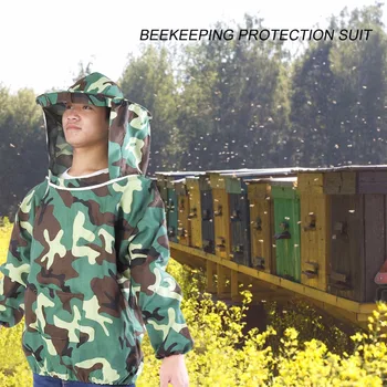 

New Beekeeper Jacket Suit Beekeeping Protective Equipment with Hooded Veil Beekeeper Suit Smock Apiculture Safely Clothes