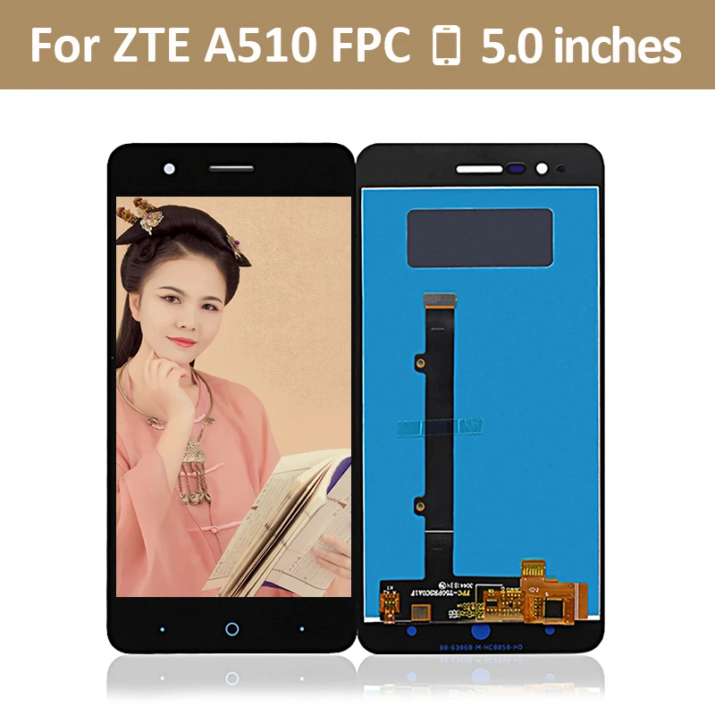 Сенсорный экран для ZTE Blade A510 5 дюймов дигитайзер дисплей бесплатная доставка|display