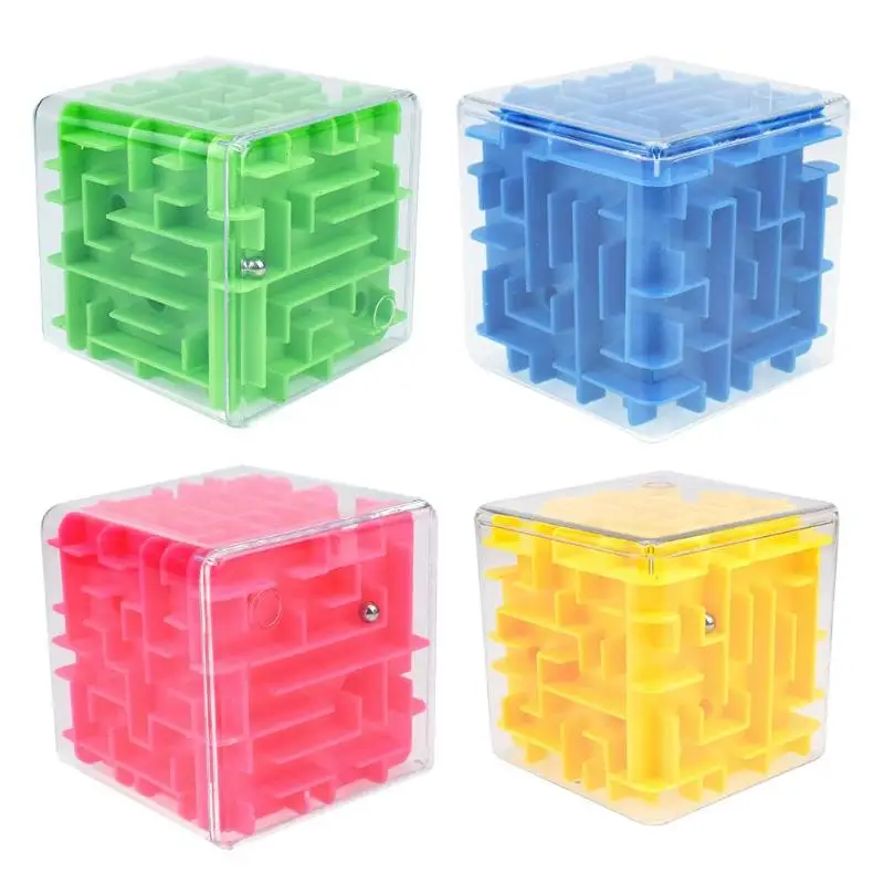 3D Cube Puzzle Maze Toy Hand Game Case Box Fun Brain Game ...