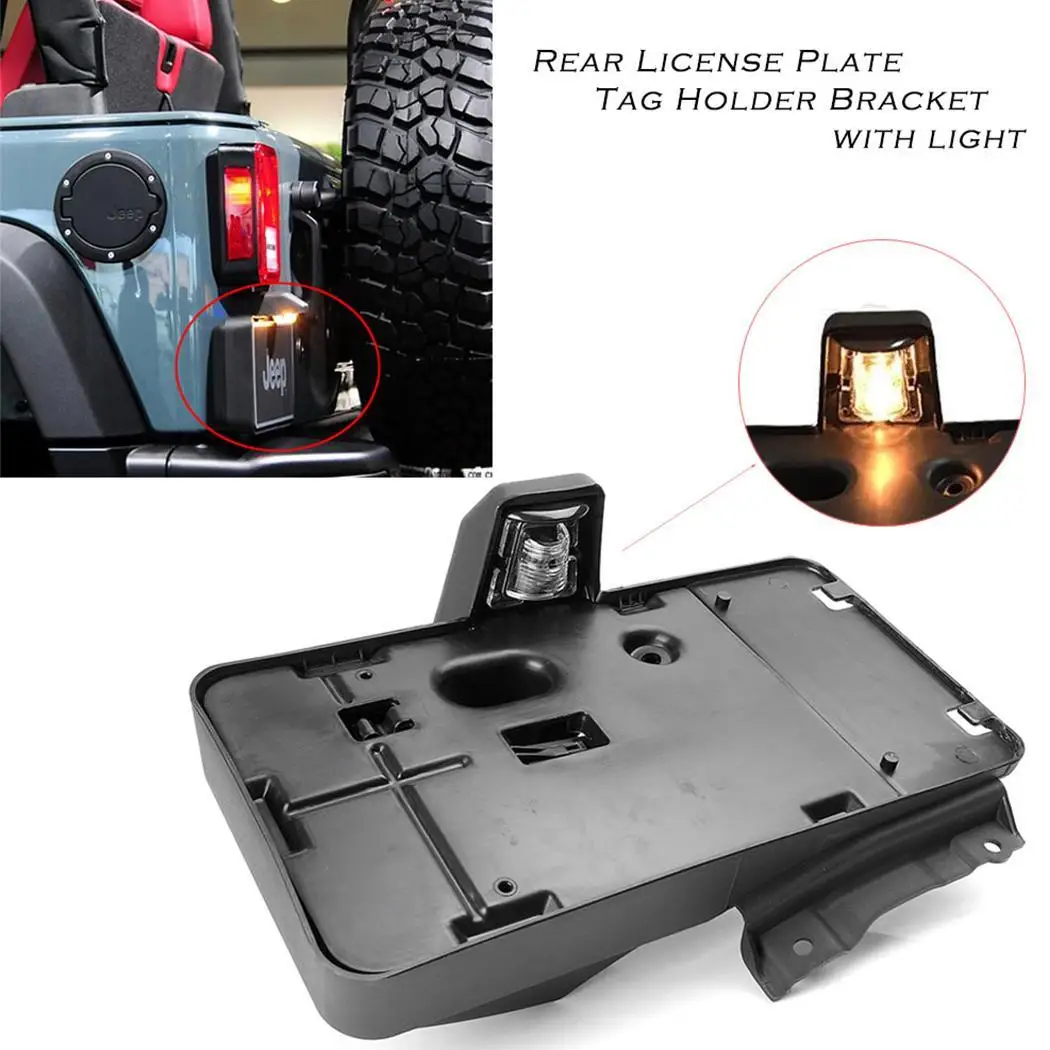 

Car American License Holder Crown Rear License Geometric DC12V Plate Black Holder Daily