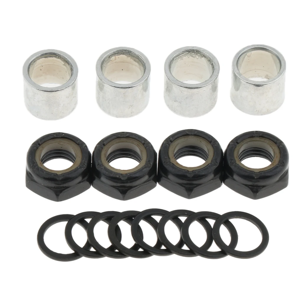 Skateboard accessories skateboard bearings Perfeclan Skateboard Longbaord Bearing Spacers Washers Nuts Speed Rings Set