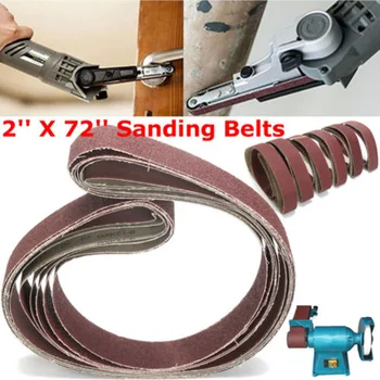 

6pcs/Set 2''X72'' Sanding Belts 36/40/60/80/120/150 Grit Polishing Abrasive Band For Polishing And Sanding Wood