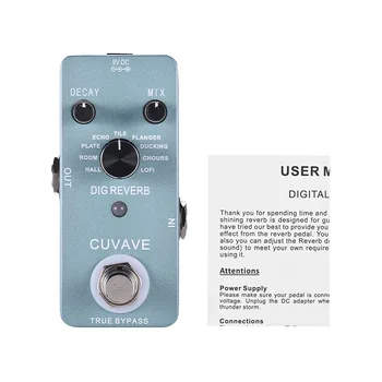 

Digital Reverb Guitar Effect Pedal 9 Reverb Types Guitar Pedal True Bypass Full Metal Shell Guitar Accessories