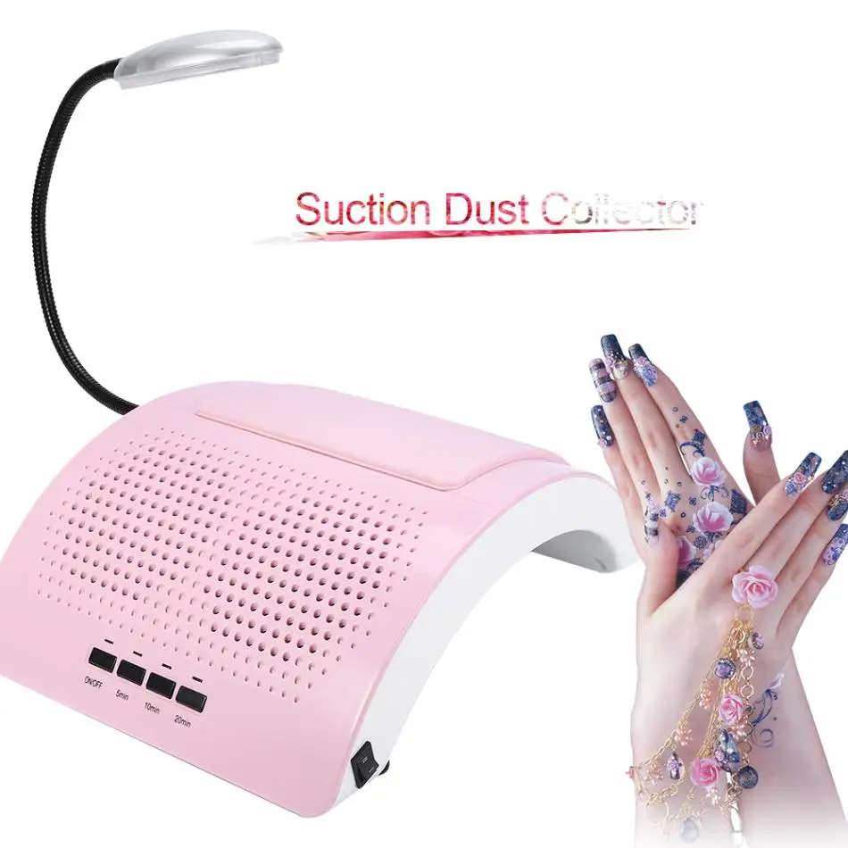 

60W Salon Suction Dust Collector UV Gel Dryer Machine Vacuum Cleaner Nail Art Manicure Salon Dust Collectors Tool With LED Light