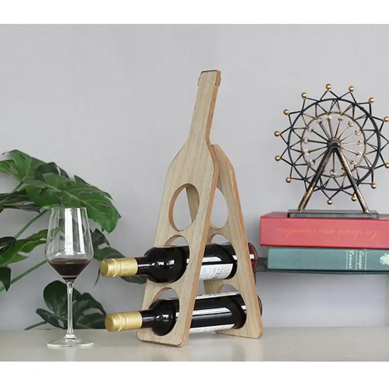 

AUGKUN Wooden Wine Shelf Folding 3 Layer Wine Bottle Holder Home Solid Wood Rack Decoration Drink Bottle Holders