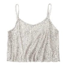 Сексуальный Топ, верхняя одежда на тонких лямках, весенний шикарный жилет для дискотеки, танцев, блестящих пайеток, Женская Сексуальная Клубная одежда для женщин