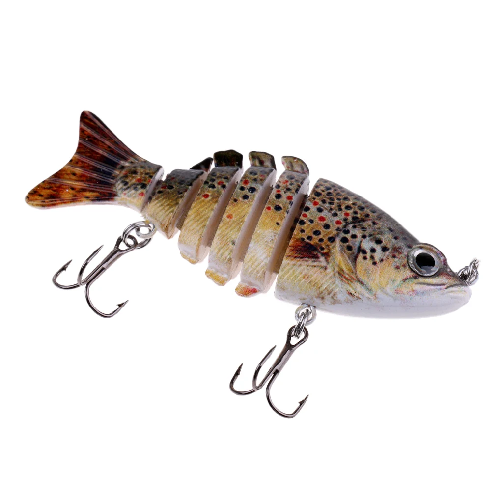 

3.3inch Multi Sections 6 Segments Fishing Lure 3D Eyes Hard Baits Topwater with Treble Hooks Swimbaits Hard Baits
