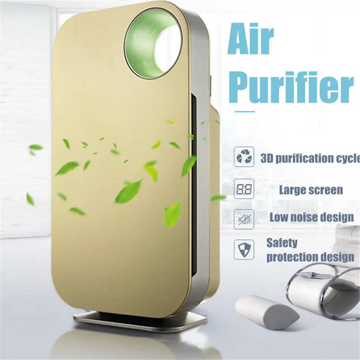 

Portable Smart PM2.5 LED LCD Screen Negative Ions Air Purifiers Household Intelligent Fresh Air Cleaning for Formaldehyde 53W