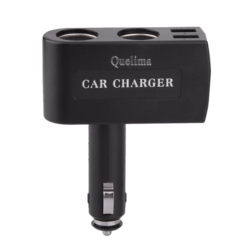 

Quelima Qc3.0 Dual Usb Car Charger Supply Double Sockets Car Cigarette Lighter Extender Splitter