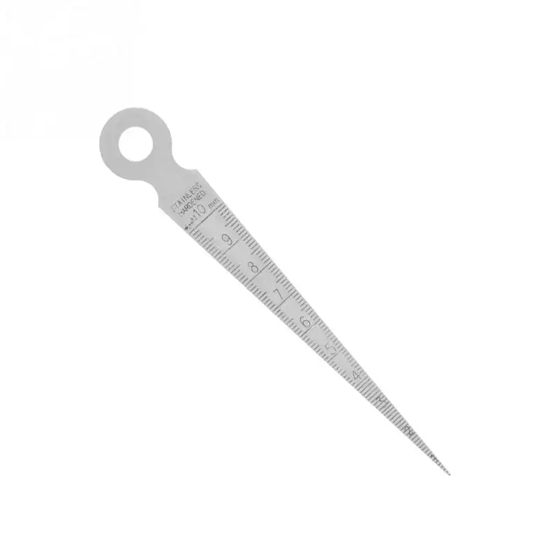 

1Pcs Stainless Steel Depth Ruler Hole Inspection Measuring Tool Welding Taper Feeler Gauge Gage 1-10mm Wholesale Big Promotion