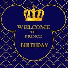 Королевский детский душ фон для новорожденных Синий Микки Маус принц корона Вечерние Декорации фотостудия реквизит dn166