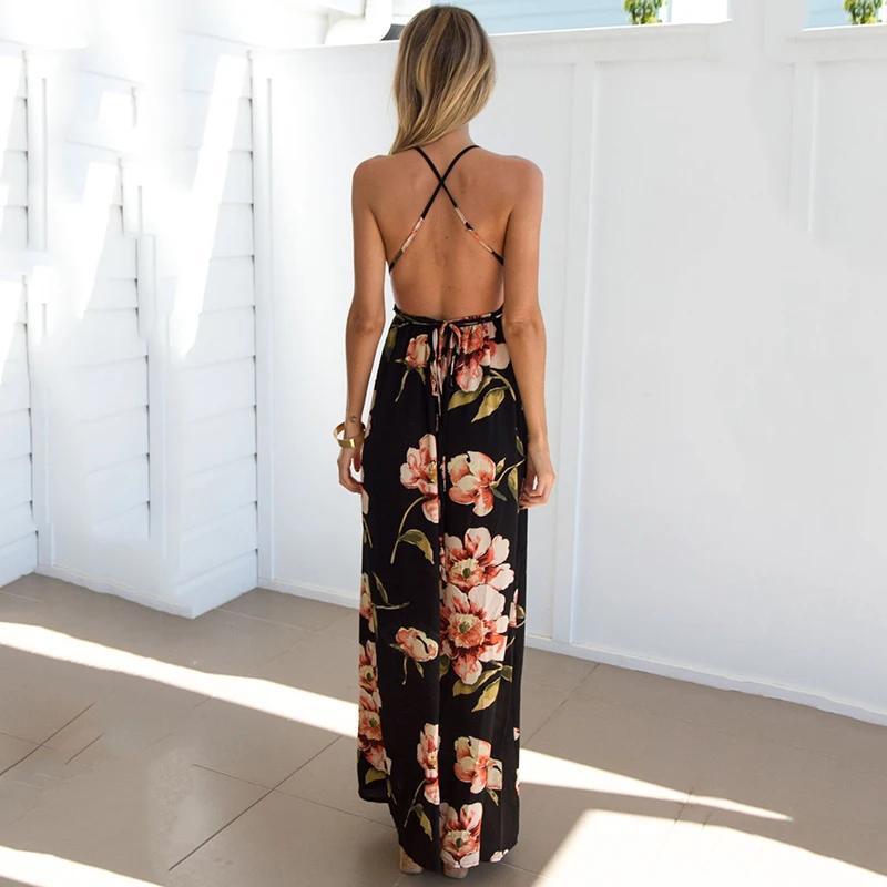 Летнее платье с цветочным принтом Vestidos Mujeres сексуальное длинное длинные