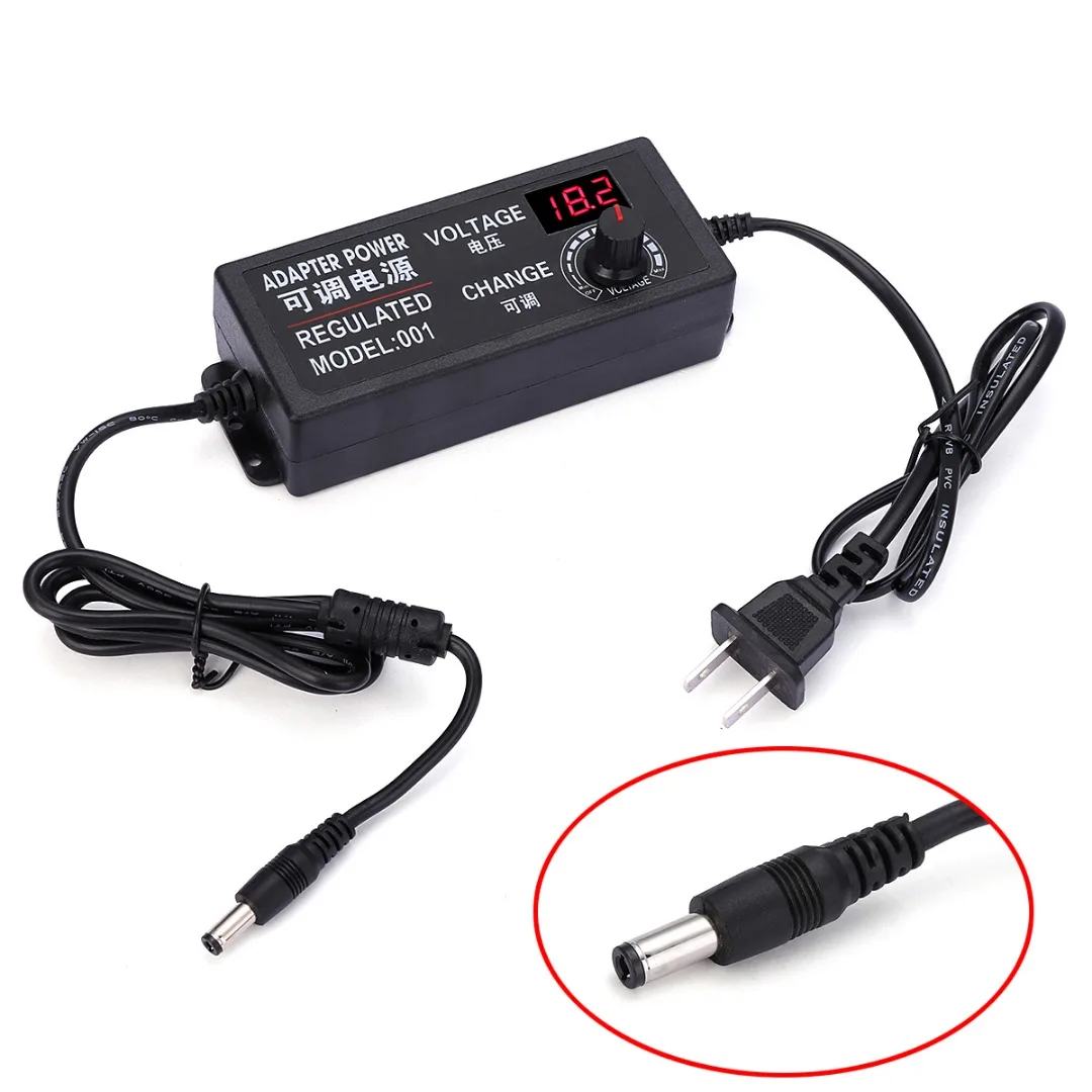 

AC/DC Adjustable Power Adapter Supply Display 9-24V 3A Speed Control Volt For DC Motor Light Dimmer 118*50*31mm Mayitr