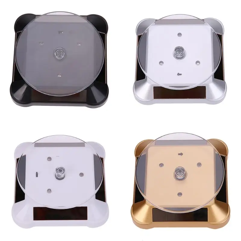 

New 360 Turntable Rotating Fashion Solar ShowcaseJewelry Watch Stand Box Rack for Watch Ring Display