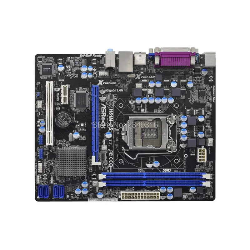 

For ASRock H61M-PS Desktop Board H61 Slot LGA1155 DDR3 Motherboard SATA2 USB2.0 Support I3 I5 I7