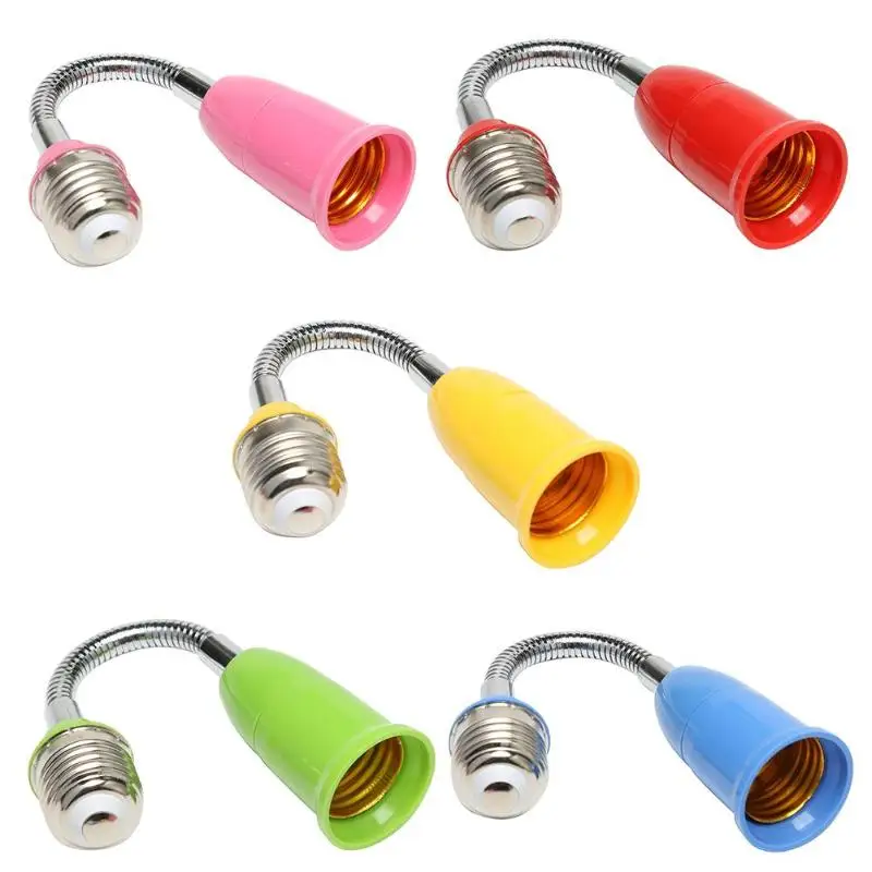 ♦ E27 светодиодный держатель лампочки универсальная гибкая переносная лампа адаптер розетка красный/желтый/синий/зеленый/розовый цвет