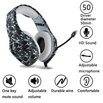 

ONIKUMA 3.5mm wired headphone gaming headphone Gaming Headsets with Mic Stereo Sound Noise Reduction Headphones for Xbox PC #Xj3
