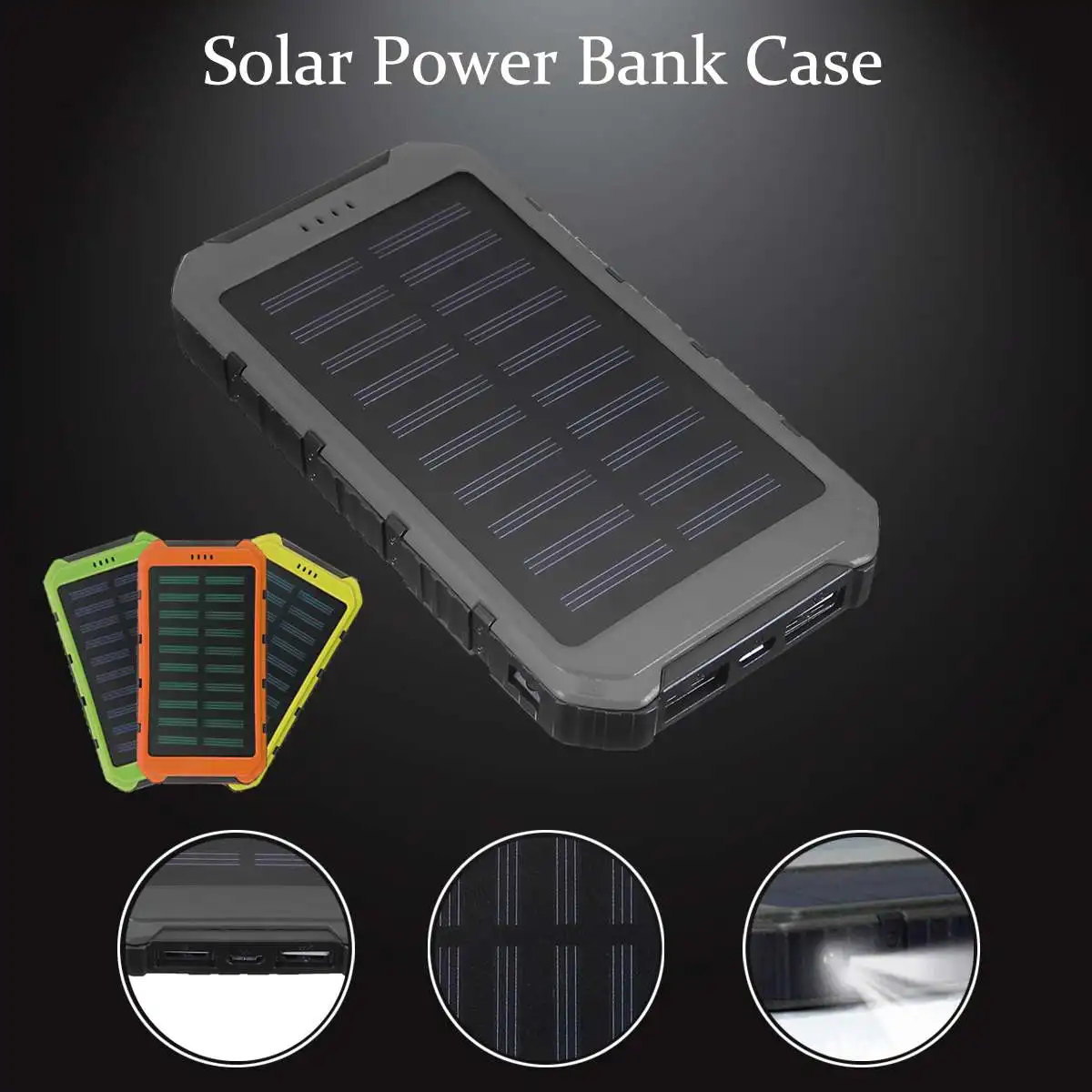 

Kinco Solar Power Bank Case Black Orange Yellow Green power bank case for 356090 606090 706090 906090